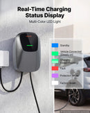 VEVOR 7 kW vienfāzes elektroautomobiļu uzlādes stacija ar Type 2 savienotāju, 5 m kabeli, 230 V, 32 A, lietotnes attālināto vadību, LED indikatoru un IP65