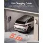 VEVOR 7 kW vienfāzes elektroautomobiļu uzlādes stacija ar Type 2 savienotāju, 5 m kabeli, 230 V, 32 A, lietotnes attālināto vadību, LED indikatoru un IP65