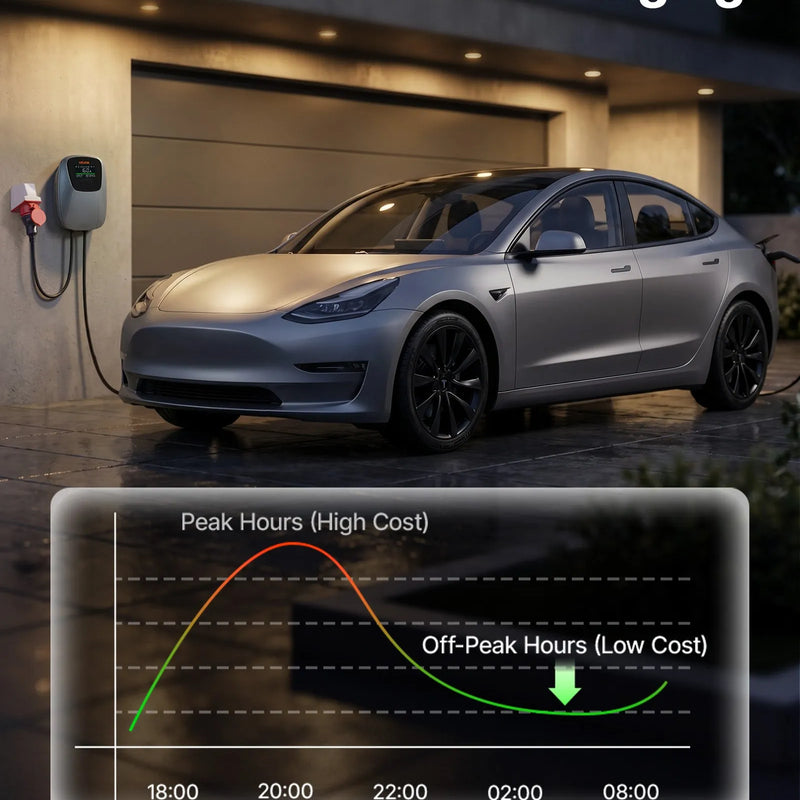 VEVOR 11 kW trīsfāžu elektroautomobiļu uzlādes stacija ar Type 2 savienotāju, CEE 16 A, 400 V, lietotnes vadību, digitālo displeju un IP65