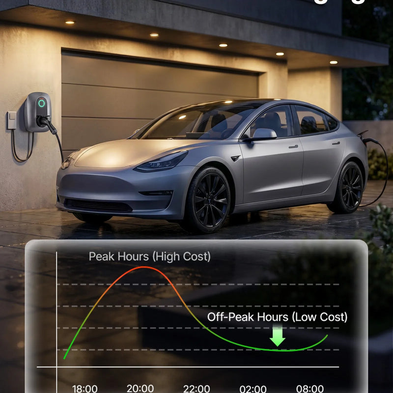 VEVOR 11 kW trīsfāžu elektroautomobiļu uzlādes stacija ar Type 2 savienotāju, 400 V, 16 A, lietotnes attālināto vadību, LED indikatoru un IP54