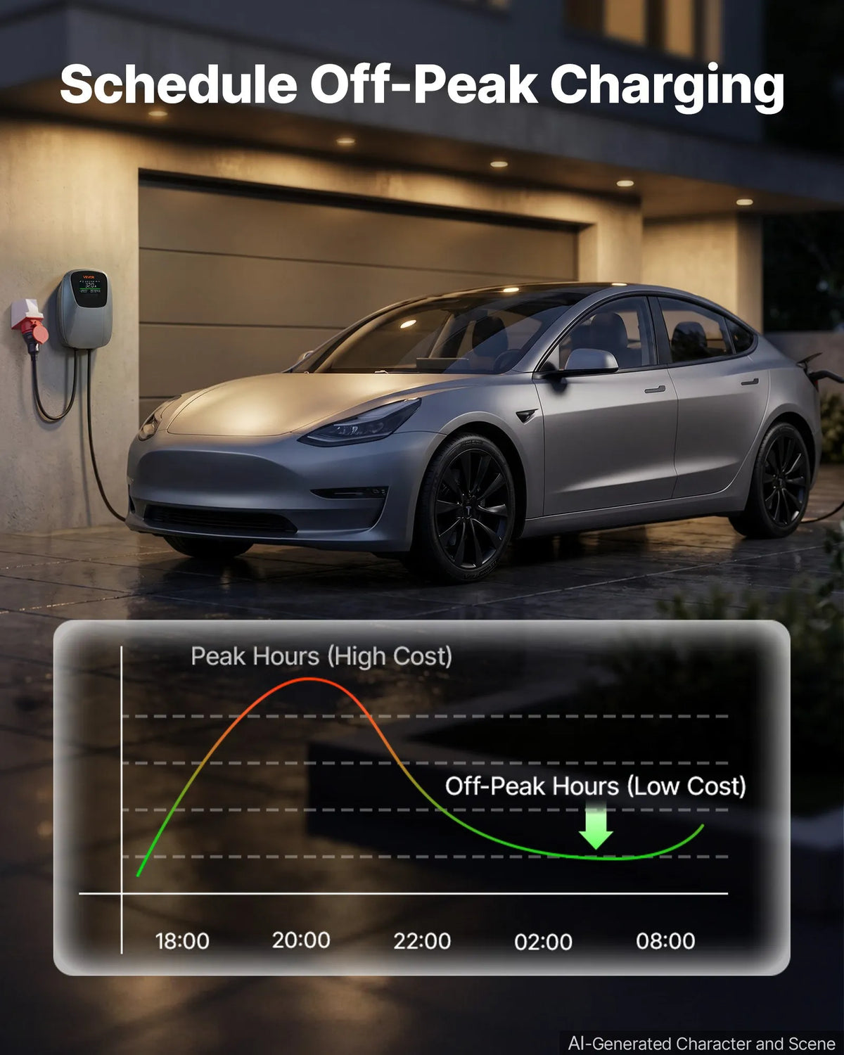 VEVOR 22 kW kolmefaasiline elektriautode laadimisjaam, millel on Type 2 pistik, CEE 32 A, 400 V, rakenduse kaudu juhtimine, digitaalne ekraan ja IP65 kaitseklass