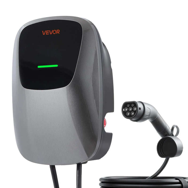 VEVOR 22 kW trīsfāžu elektroautomobiļu uzlādes stacija ar Type 2 savienotāju, 7,5 m kabeli, 400 V, 32 A, lietotnes attālināto vadību, LED indikatoru un IP65