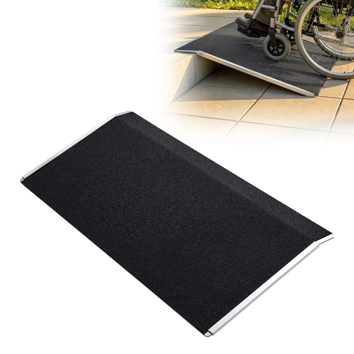 VEVOR Aluminium Threshold Ramp for Wheelchairs 81 × 39 cm, Up to 181 kg, Non-Slip