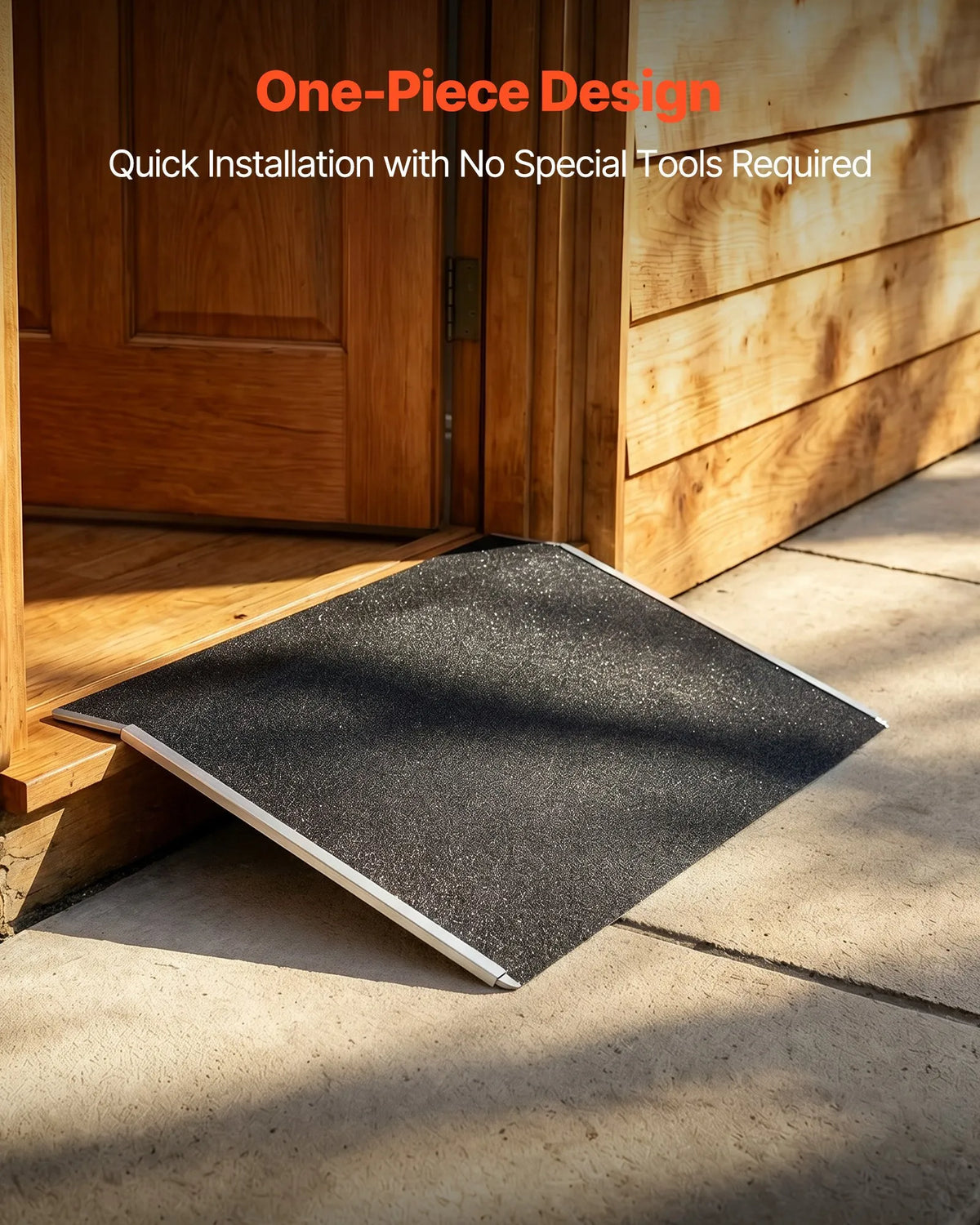 VEVOR Aluminium Threshold Ramp for Wheelchairs 81 × 39 cm, Up to 181 kg, Non-Slip