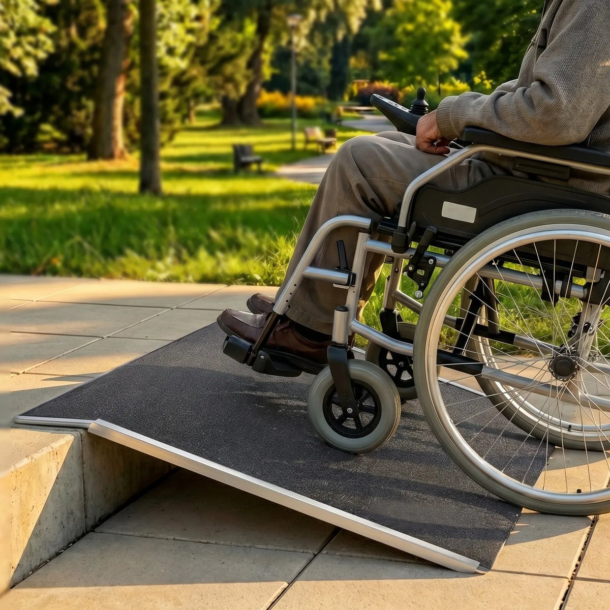 VEVOR Aluminium Threshold Ramp for Wheelchairs 81 × 39 cm, Up to 181 kg, Non-Slip