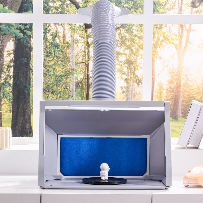 VEVOR Gaisa sprauslas krāsošanas kabīne – divu ventilatoru pārnēsājama krāsošanas kabīne hobijiem