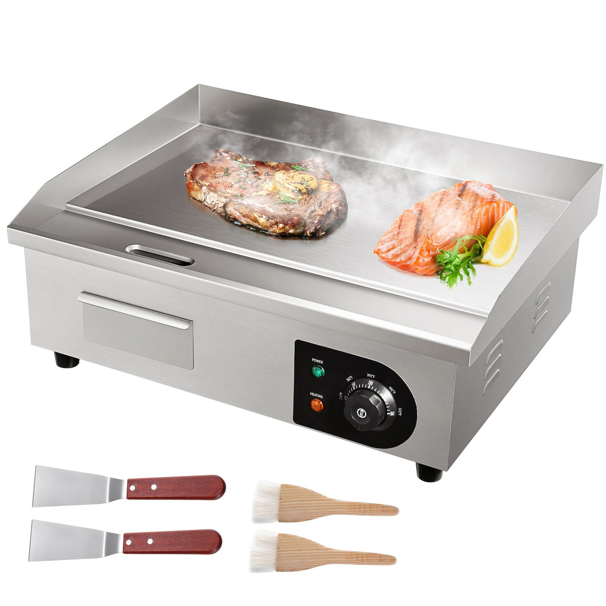 VEVOR Electric Griddle Plate 3000 W, 53 cm Flat Surface, Countertop