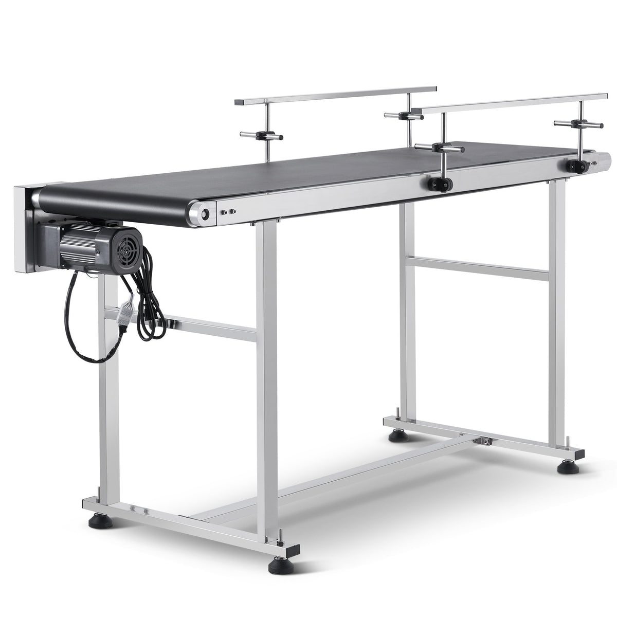VEVOR Belt Conveyor with Variable Speed, 1500 × 400 mm Conveyor Table, Motorised Stainless Steel PVC Belt Conveyor for Marking and Ink Printing Equipment with Antistatic Belt and Dual Guard Rails