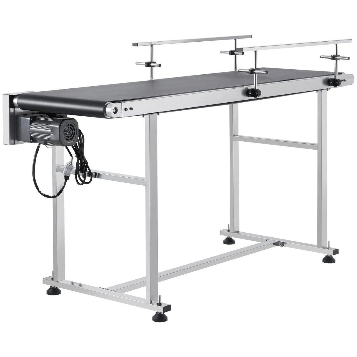 VEVOR Belt Conveyor with Variable Speed, 1500 × 400 mm Conveyor Table, Motorised Stainless Steel PVC Belt Conveyor for Marking and Ink Printing Equipment with Antistatic Belt and Dual Guard Rails