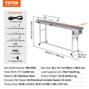 VEVOR lentes konveijers ar regulējamu ātrumu, 1500 × 400 mm konveijera galds, motorizēts nerūsējošā tērauda PVC lentes konveijers marķēšanas un tintes drukas iekārtām ar antistatisku lenti un dubultām aizsargmalām
