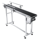 VEVOR lentes konveijers 150 × 20 cm ar regulējamu ātrumu, motorizēts nerūsējošā tērauda transportieris ar antistatisku PVC lenti un dubultām aizsargmalām marķēšanas darbiem