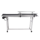 VEVOR lentes konveijers 150 × 20 cm ar regulējamu ātrumu, motorizēts nerūsējošā tērauda transportieris ar antistatisku PVC lenti un dubultām aizsargmalām marķēšanas darbiem