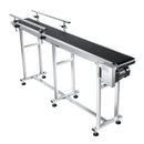 VEVOR lentes konveijers ar regulējamu ātrumu, 1800 × 200 mm konveijera galds, motorizēts nerūsējošā tērauda PVC lentes konveijers marķēšanas un tintes drukas iekārtām ar antistatisku lenti un dubultām aizsargmalām