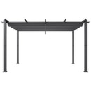 VEVOR 3 x 4 m āra izvelkama lapene ar saulessargu, ar smagās konstrukcijas alumīnija sakausējuma rāmi, pelēka