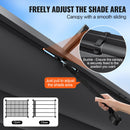 VEVOR 3 x 4 m āra izvelkama lapene ar saulessargu, ar smagās konstrukcijas alumīnija sakausējuma rāmi, pelēka