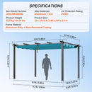 VEVOR 3 x 4 m āra izvelkama lapene ar saulessargu, ar smagās konstrukcijas alumīnija sakausējuma rāmi, zila