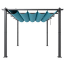 VEVOR 3 x 4 m āra izvelkama lapene ar saulessargu, ar smagās konstrukcijas alumīnija sakausējuma rāmi, zila