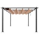 VEVOR 4 x 5 m āra izvelkama lapene ar saulessargu, ar smagās konstrukcijas alumīnija sakausējuma rāmi, bēša