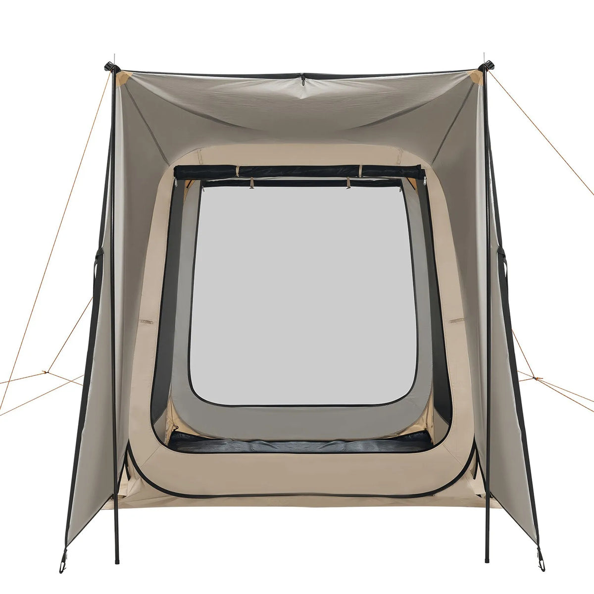 VEVOR sietveida lapene-telts SUV aizmugures durvīm, 183 × 183 × 220 cm, uznirstoša telts 4-6 personām, pārnēsājama nojume ar sieta sāniem un pārnēsāšanas somu, piemērota auto kempingam, dārzam un āra aktivitātēm, bēša