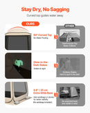 VEVOR sietveida lapene-telts SUV aizmugures durvīm, 183 × 183 × 220 cm, uznirstoša telts 4–6 personām, pārnēsājama nojume ar sieta sāniem un pārnēsāšanas somu, piemērota auto kempingam, dārzam un āra aktivitātēm, bēša