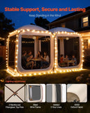 VEVOR sietveida lapene-telts, 366 × 183 × 220 cm, 2-in-1 uznirstoša siettelts, pārnēsājama nojume ar sieta sāniem, zemes mietiņiem un pārnēsāšanas somu, piemērota dārzam, terasei un āra aktivitātēm, bēša