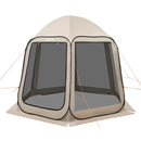 VEVOR sietveida lapene-telts, 303 × 265 × 230 cm, uznirstoša siettelts 4–8 personām, pārnēsājama nojume ar sieta sāniem, zemes mietiņiem un pārnēsāšanas somu, piemērota dārzam, terasei un āra aktivitātēm, bēša
