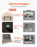 VEVOR sietveida lapene-telts, 366 × 338 × 230 cm, uznirstoša siettelts 10–12 personām, pārnēsājama nojume ar sieta sāniem, zemes mietiņiem un pārnēsāšanas somu, piemērota dārzam, terasei un āra aktivitātēm, bēša