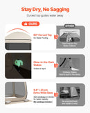 VEVOR sietveida lapene-telts, 183 × 183 × 220 cm, uznirstoša siettelts 4–6 personām, pārnēsājama nojume ar sieta sāniem, zemes mietiņiem un pārnēsāšanas somu, piemērota dārzam, terasei un āra aktivitātēm, bēša