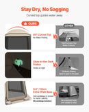 VEVOR sietveida lapene-telts, 303 × 265 × 230 cm, uznirstoša ekrāna telts 4–8 personām ar pagarinātu nojumīti, pārnēsājama nojume ar sieta sāniem un pārnēsāšanas somu, piemērota terasei un āra aktivitātēm, bēša