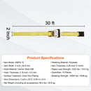 Sprūdrata kravas nostiprināšanas siksnu komplekts, 10 gab., 4 536 kg pārrāvuma izturība, 50,8 mm x 9 m smagās slodzes siksnas ar atsperu stiprinājumiem kravu, sadzīves tehnikas un motociklu drošai nostiprināšanai