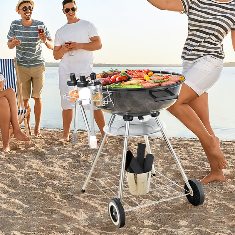 VEVOR 56 cm apaļais oglekļa grils – pārnēsājams BBQ grils āra barbekjū un gatavošanai