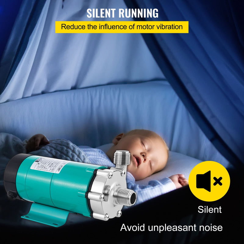 VEVOR 10W Nerūsējošā Tērauda Pārtikas Klases Magnētiskais Alus Brūvēšanas Sūknis MP-15RP