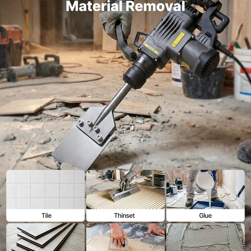 VEVOR SDS Max grīdas skrāpis 630 × 150 mm, kalta uzgalis ar SDS Max kātu, perforatoriem, termiski apstrādāts 40Cr leģētais tērauds lamināta, flīžu un javas noņemšanai