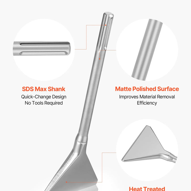 VEVOR SDS Max platais kalts 350 × 150 mm, 40Cr leģētā tērauda kaltgalis ar SDS Max kātu, flīžu, lamināta un javas noņemšanai