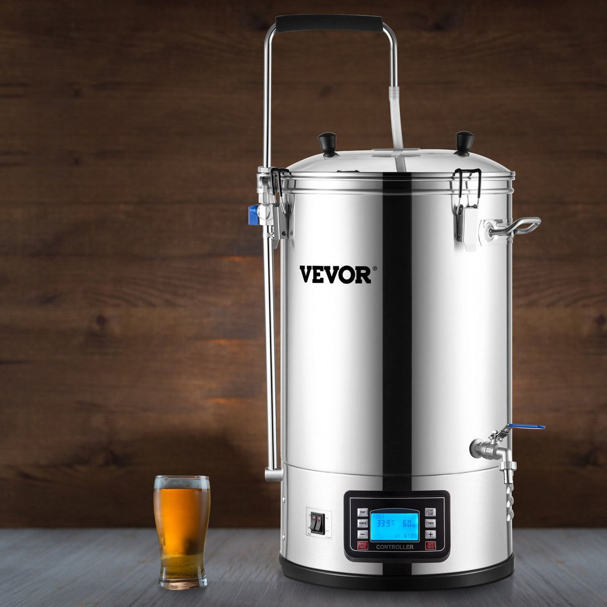 VEVOR Electric Beer Brewing System 30 L, 200–2500 W, with Timer, Circulation Pump and Recipe Memory