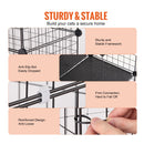 VEVOR liels 4-stāvu kaķu būris 104 x 36 x 140 cm metāla stieples būris ar šūpuļkrēslu