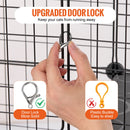 VEVOR liels 4-stāvu kaķu būris 104 x 36 x 140 cm metāla stieples būris ar šūpuļkrēslu