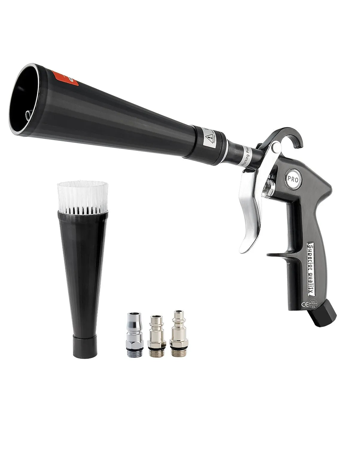 VEVOR High-Pressure Car Washing Gun, 6–9.2 bar, with 2 Nozzles, 360° Rotating Connector and 1/4 NPT Connection
