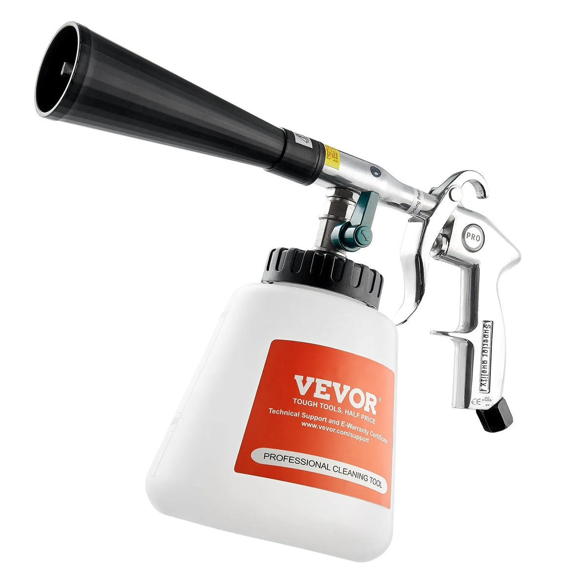 VEVOR High-Pressure Car Washing Gun, 6–9.2 bar, with 2 Nozzles, 1 l Fluid Tank and 1/4 NPT Connection