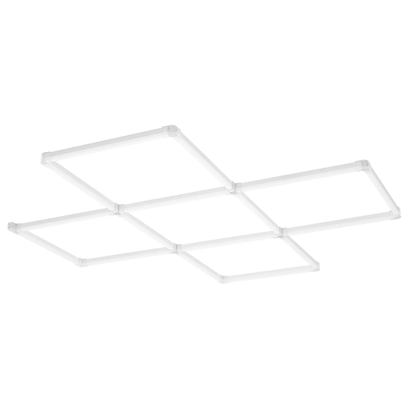 LED garāžas griestu gaismekļi, 22 000 lm, 6500 K, 5 moduļu kvadrātveida sistēma, īpaši spilgts auksti balts apgaismojums darbnīcām, pagrabam, noliktavām, auto kopšanas un detaļu darbnīcām