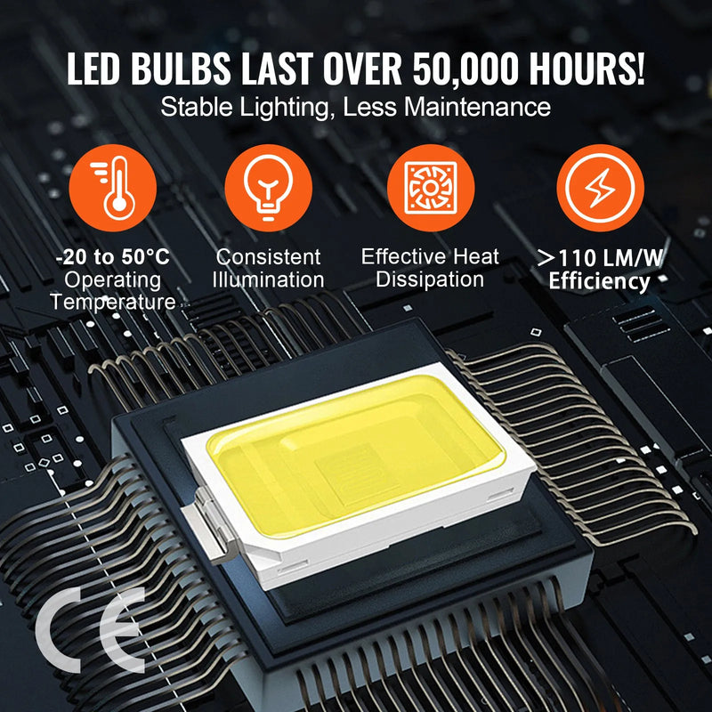 LED garāžas griestu gaismekļi, 22 000 lm, 6500 K, 5 moduļu kvadrātveida sistēma, īpaši spilgts auksti balts apgaismojums darbnīcām, pagrabam, noliktavām, auto kopšanas un detaļu darbnīcām