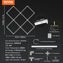 LED garāžas griestu gaismekļi, 22 000 lm, 6500 K, 5 moduļu kvadrātveida sistēma, īpaši spilgts auksti balts apgaismojums darbnīcām, pagrabam, noliktavām, auto kopšanas un detaļu darbnīcām