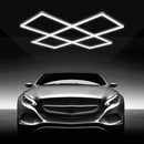 LED garāžas griestu gaismekļi, 22 000 lm, 6500 K, 5 moduļu kvadrātveida sistēma, īpaši spilgts auksti balts apgaismojums darbnīcām, pagrabam, noliktavām, auto kopšanas un detaļu darbnīcām