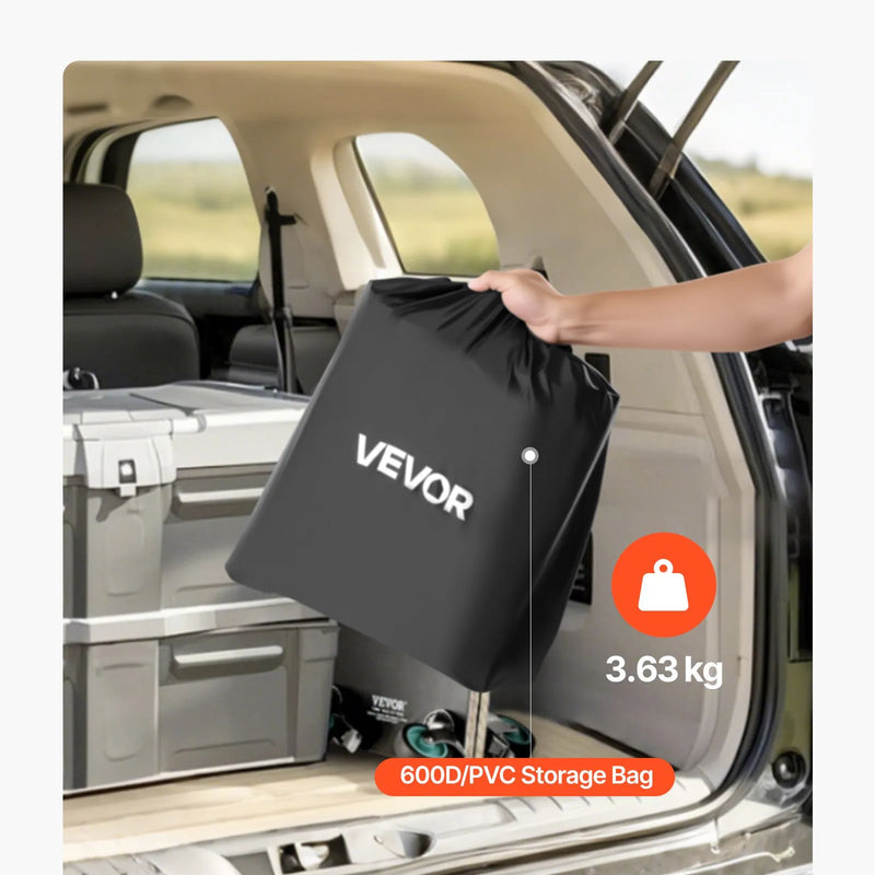 VEVOR piekabes bagāžas soma, ūdensizturīgs 840D PVC, 146 x 50 x 60 cm (453 l), izturīga kravas soma ar pastiprinātām siksnām, piemērota auto, SUV un furgonu piekabes bagāžas grozam - ZEMLETES.LV
