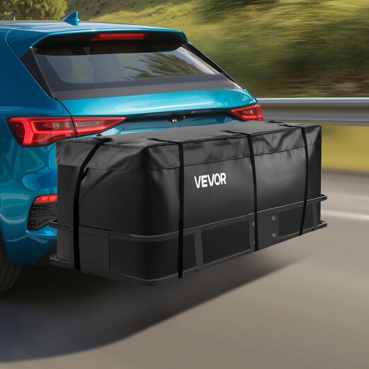 VEVOR piekabes bagāžas soma, ūdensizturīgs 840D PVC, 146 x 50 x 60 cm (453 l), izturīga kravas soma ar pastiprinātām siksnām, piemērota auto, SUV un furgonu piekabes bagāžas grozam - ZEMLETES.LV