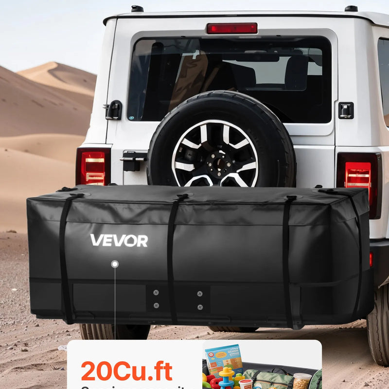 VEVOR piekabes bagāžas soma, ūdensizturīgs 840D PVC, 152 x 61 x 61 cm (566 l), izturīga kravas soma ar 8 pastiprinātām siksnām, piemērota auto un furgonu piekabes bagāžas grozam - ZEMLETES.LV