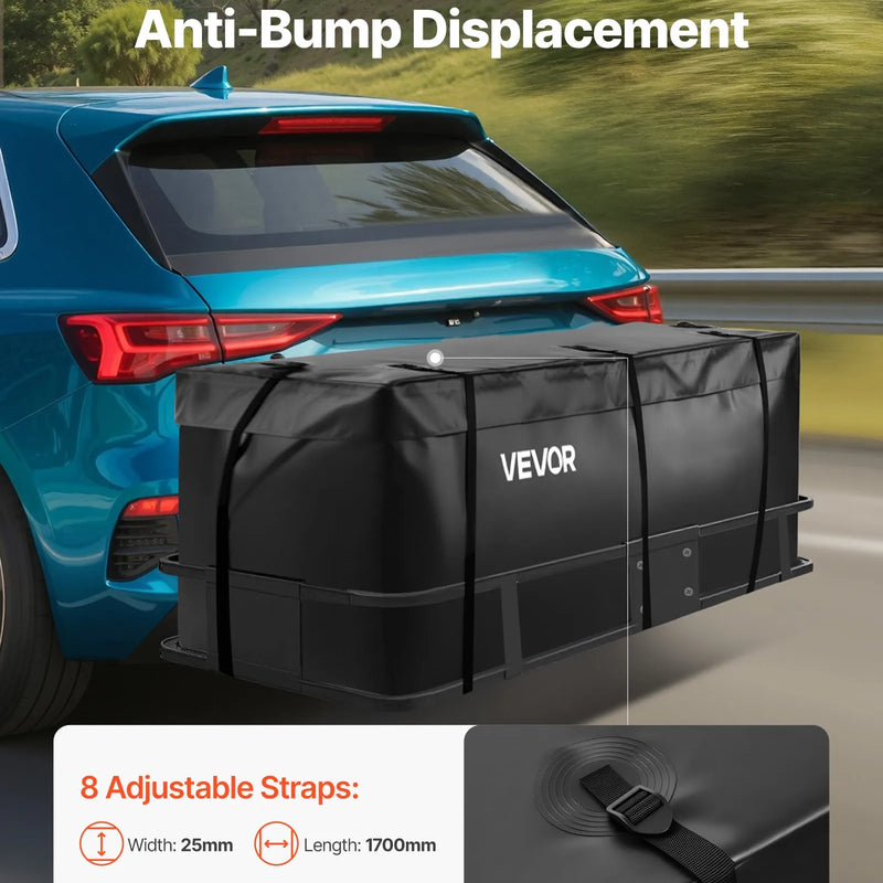 VEVOR piekabes bagāžas soma, ūdensizturīgs 840D PVC, 152 x 61 x 61 cm (566 l), izturīga kravas soma ar 8 pastiprinātām siksnām, piemērota auto un furgonu piekabes bagāžas grozam - ZEMLETES.LV