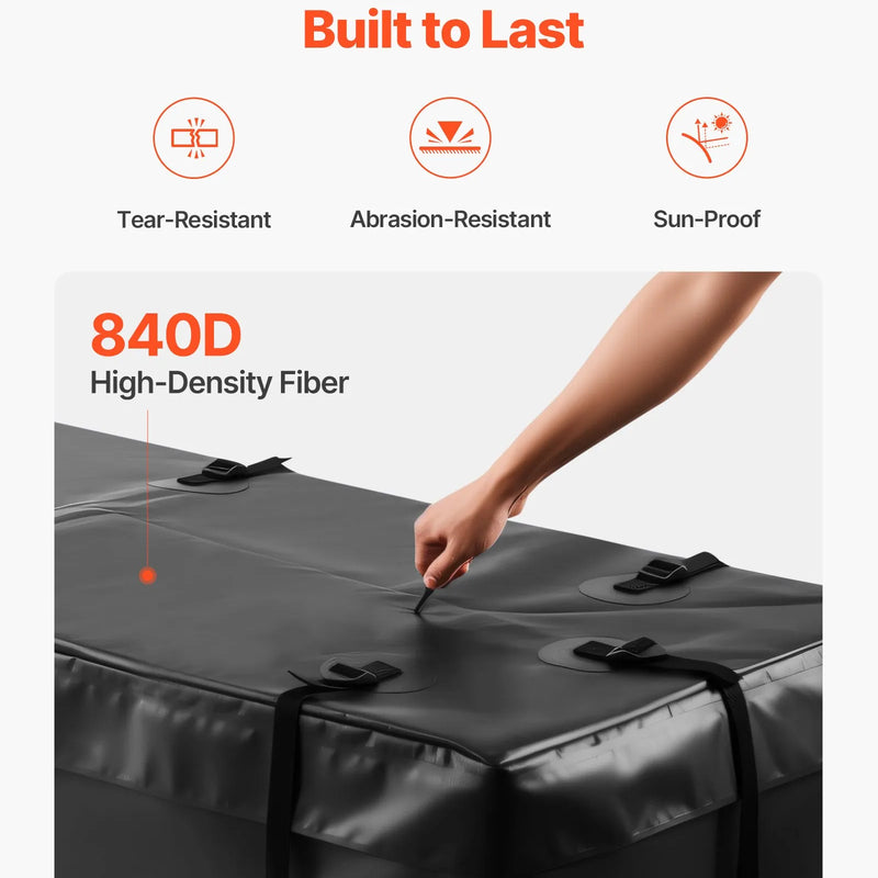 VEVOR piekabes bagāžas soma, ūdensizturīgs 840D PVC, 152 x 61 x 61 cm (566 l), izturīga kravas soma ar 8 pastiprinātām siksnām, piemērota auto un furgonu piekabes bagāžas grozam - ZEMLETES.LV