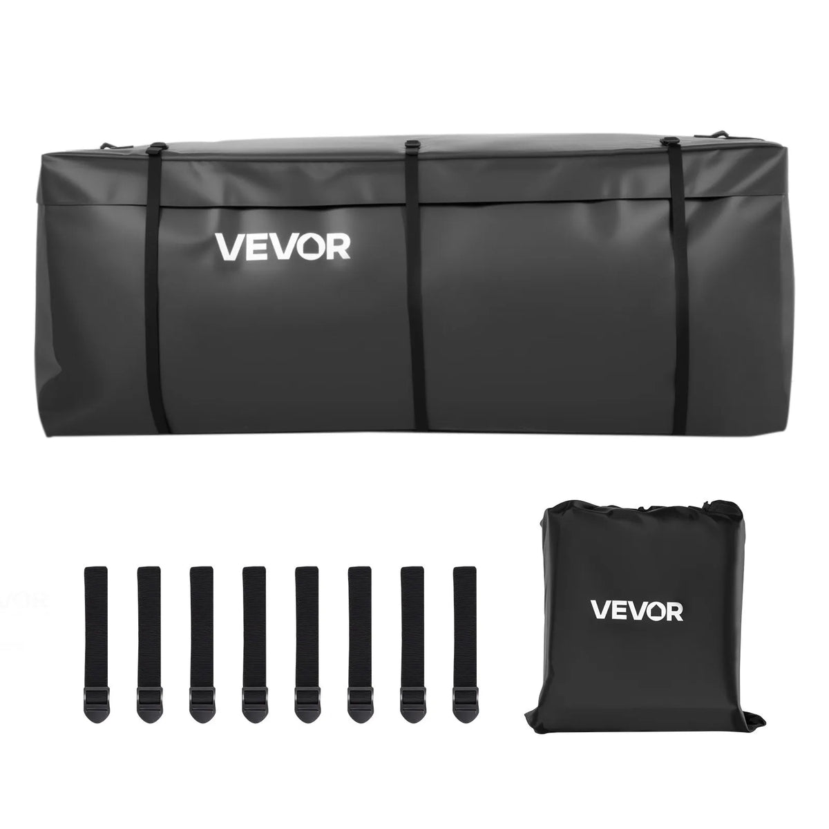 VEVOR piekabes bagāžas soma, ūdensizturīgs 840D PVC, 152 x 61 x 61 cm (566 l), izturīga kravas soma ar 8 pastiprinātām siksnām, piemērota auto un furgonu piekabes bagāžas grozam - ZEMLETES.LV