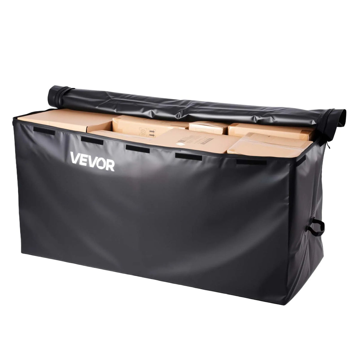 VEVOR piekabes bagāžas soma, ūdensizturīgs 840D PVC, 152 x 61 x 78 cm (708 l), izturīga kravas soma ar pastiprinātām siksnām, piemērota auto, SUV un furgonu piekabes bagāžas grozam - ZEMLETES.LV